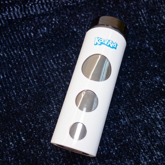 NIP! Kool-Aid White Spill Resistant Water Bottle Tumbler 14oz - Picture 3 of 8